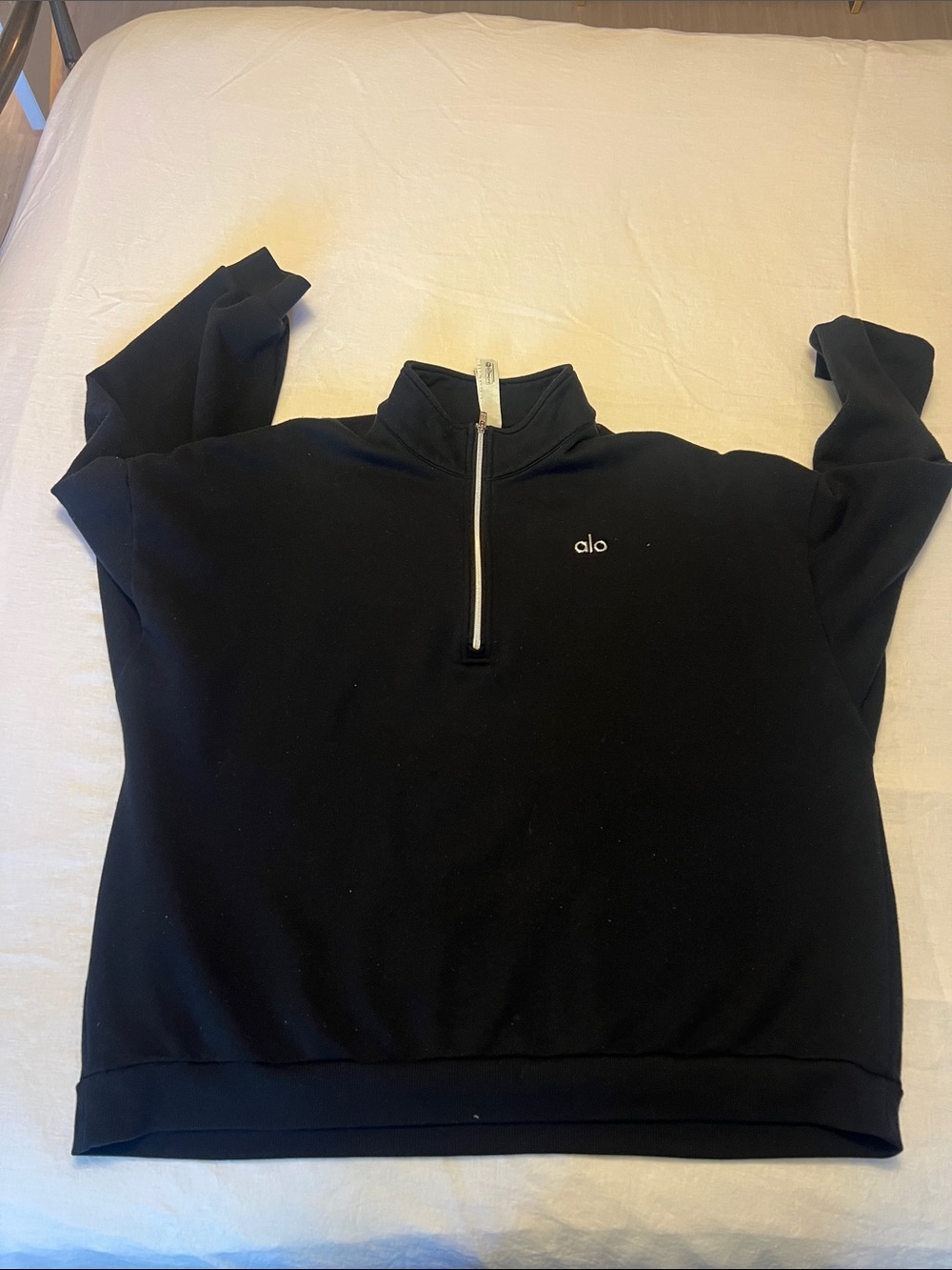ALO Yoga Black Quarter-Zip Turtleneck Pullover plus size 2xl